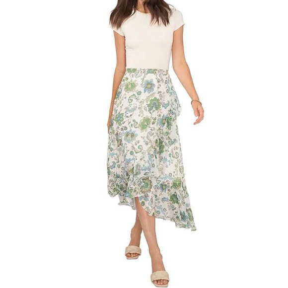 Vince camuto Paisley Print Faux Wrap Midi Skirt - Picture 1 of 4